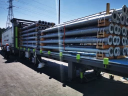 Steel pipe loading in truck