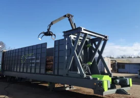 Top log loader container 