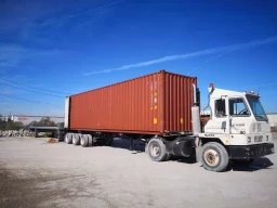 Container truck ready for unloading