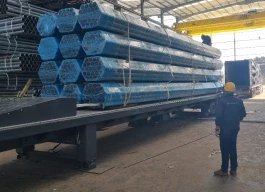 Steel components unloaded from container