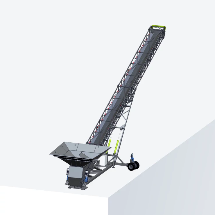 Mobile conveyor with wheels 3D icon